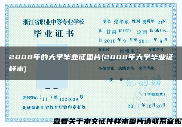 2008年的大学毕业证图片(2008年大学毕业证样本)