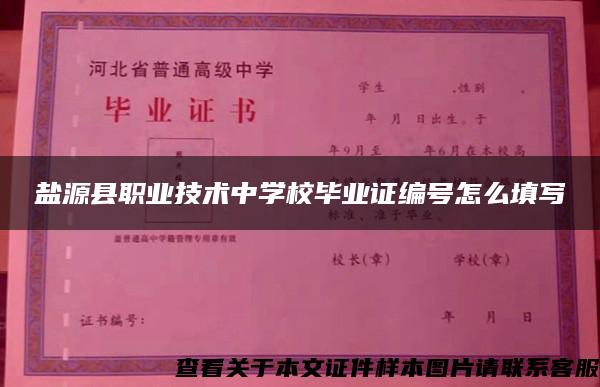 盐源县职业技术中学校毕业证编号怎么填写