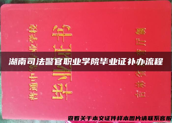 湖南司法警官职业学院毕业证补办流程