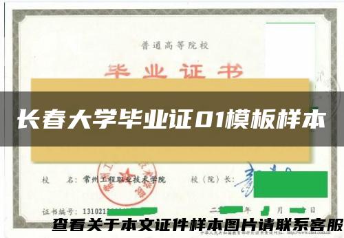 长春大学毕业证01模板样本