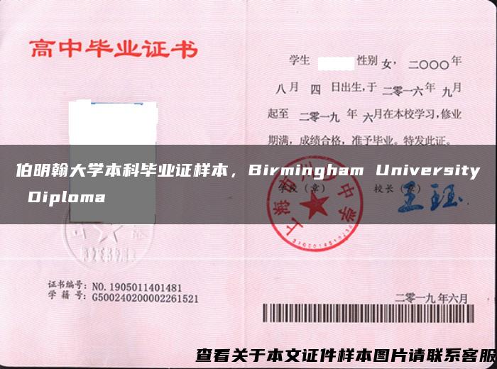 伯明翰大学本科毕业证样本，Birmingham University Diploma