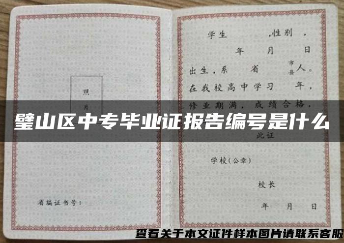 璧山区中专毕业证报告编号是什么