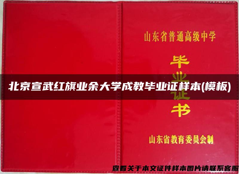 北京宣武红旗业余大学成教毕业证样本(模板)