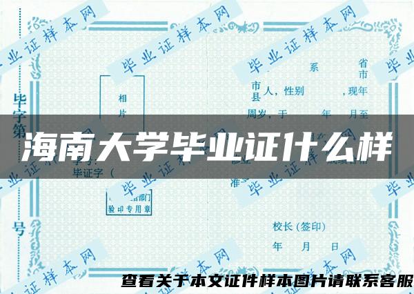 海南大学毕业证什么样