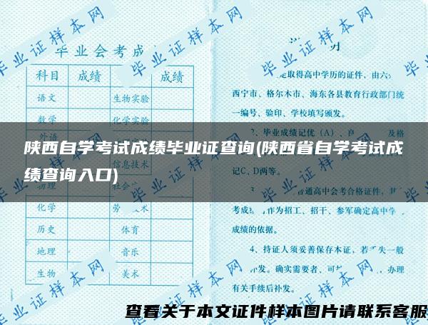 陕西自学考试成绩毕业证查询(陕西省自学考试成绩查询入口)