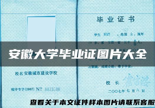 安徽大学毕业证图片大全