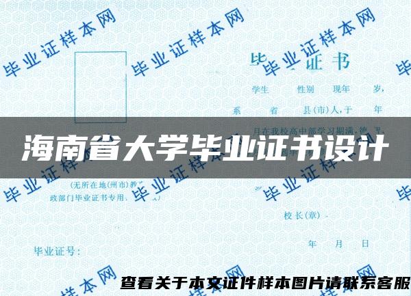 海南省大学毕业证书设计