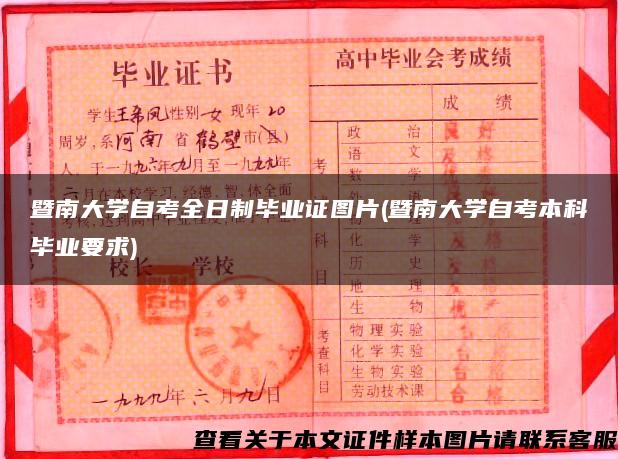 暨南大学自考全日制毕业证图片(暨南大学自考本科毕业要求)