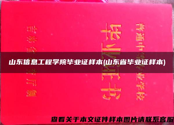 山东信息工程学院毕业证样本(山东省毕业证样本)