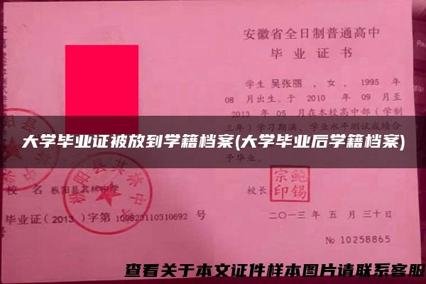 大学毕业证被放到学籍档案(大学毕业后学籍档案)