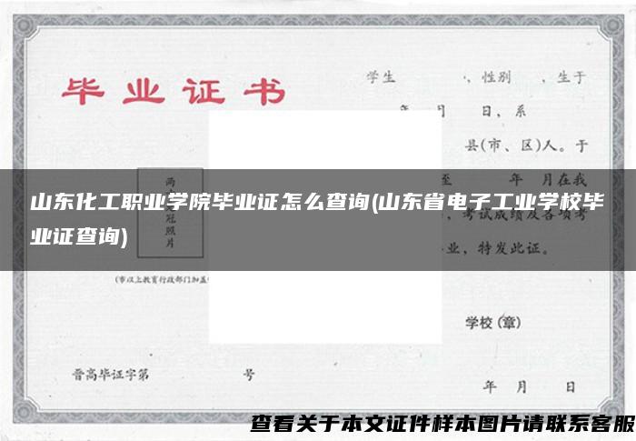 山东化工职业学院毕业证怎么查询(山东省电子工业学校毕业证查询)