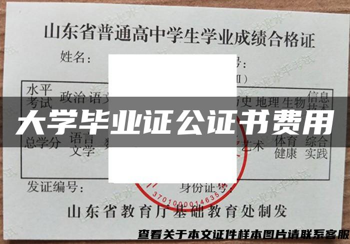 大学毕业证公证书费用