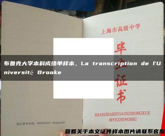 布鲁克大学本科成绩单样本，La transcription de l