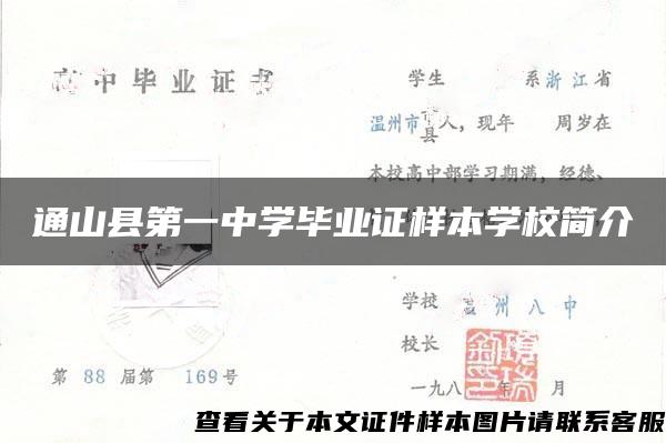 通山县第一中学毕业证样本学校简介