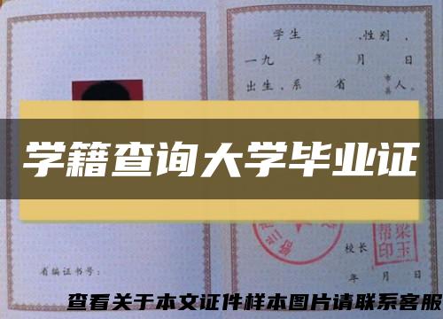 学籍查询大学毕业证