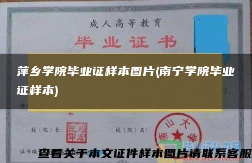 萍乡学院毕业证样本图片(南宁学院毕业证样本)