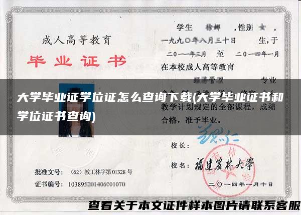 大学毕业证学位证怎么查询下载(大学毕业证书和学位证书查询)