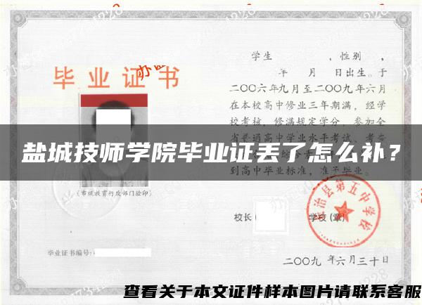 盐城技师学院毕业证丢了怎么补？