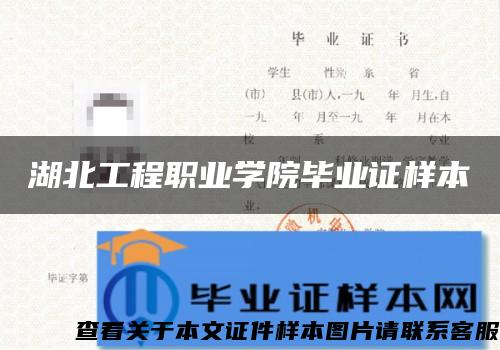 湖北工程职业学院毕业证样本