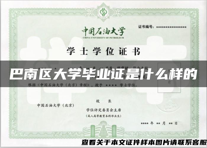 巴南区大学毕业证是什么样的