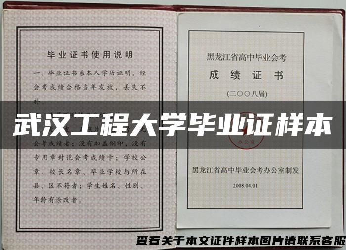 武汉工程大学毕业证样本