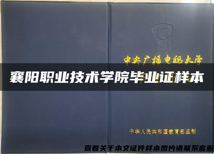 襄阳职业技术学院毕业证样本