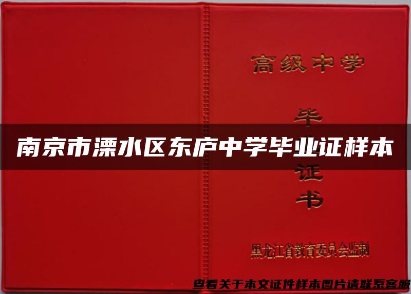 南京市溧水区东庐中学毕业证样本