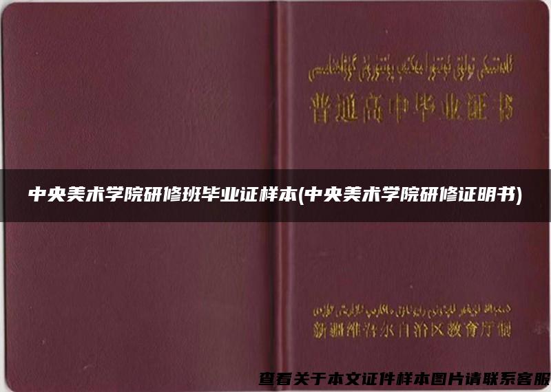 中央美术学院研修班毕业证样本(中央美术学院研修证明书)