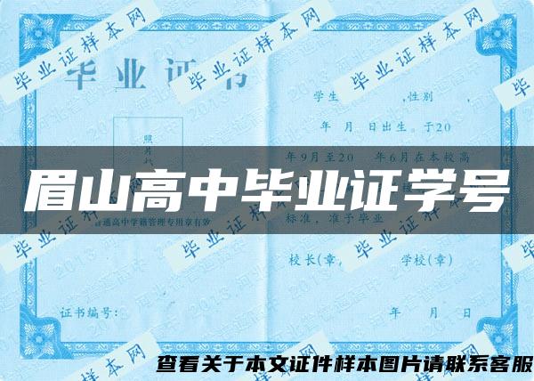 眉山高中毕业证学号