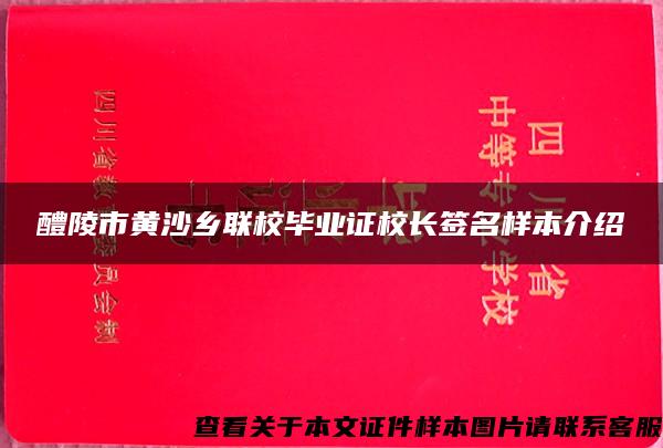 醴陵市黄沙乡联校毕业证校长签名样本介绍