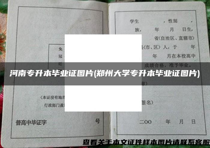 河南专升本毕业证图片(郑州大学专升本毕业证图片)