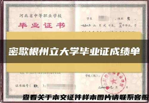 密歇根州立大学毕业证成绩单