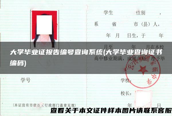 大学毕业证报告编号查询系统(大学毕业查询证书编码)