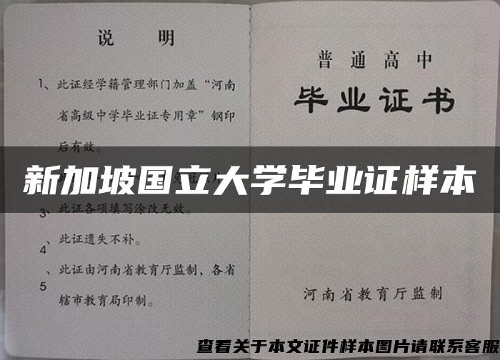 新加坡国立大学毕业证样本