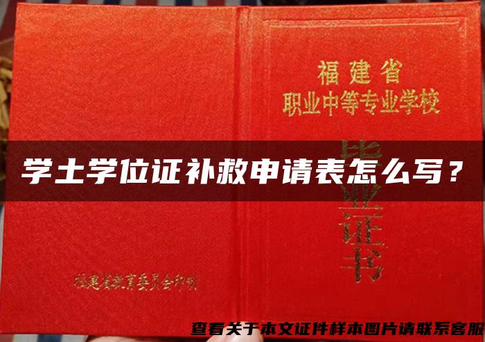 学土学位证补救申请表怎么写？