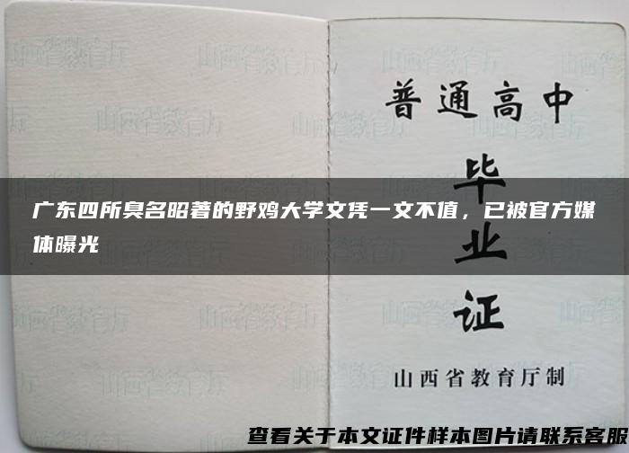 广东四所臭名昭著的野鸡大学文凭一文不值，已被官方媒体曝光