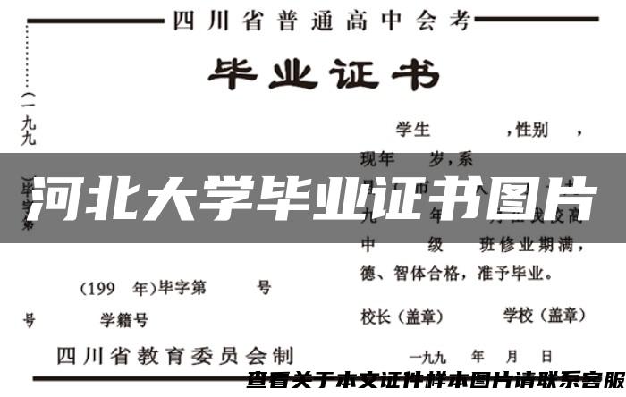 河北大学毕业证书图片