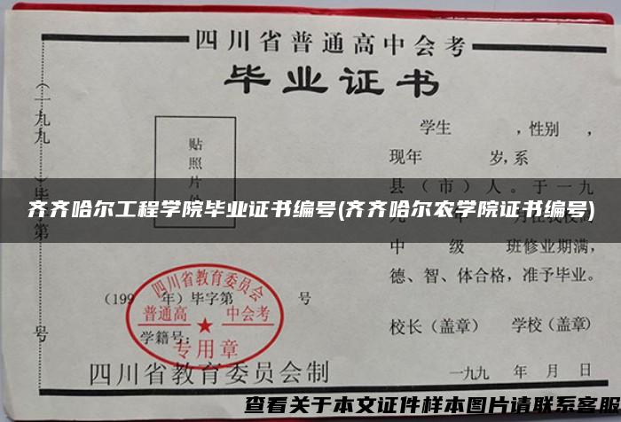 齐齐哈尔工程学院毕业证书编号(齐齐哈尔农学院证书编号)