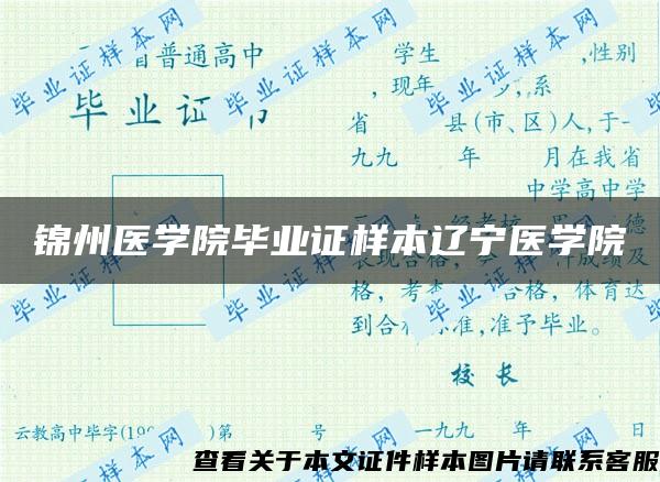 锦州医学院毕业证样本辽宁医学院