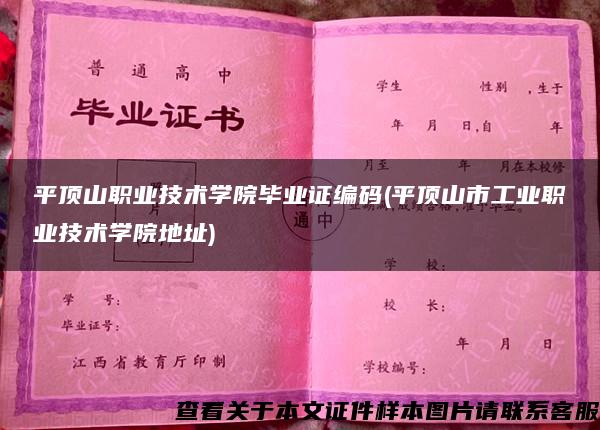 平顶山职业技术学院毕业证编码(平顶山市工业职业技术学院地址)