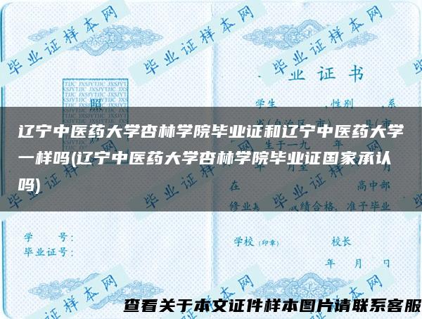 辽宁中医药大学杏林学院毕业证和辽宁中医药大学一样吗(辽宁中医药大学杏林学院毕业证国家承认吗)