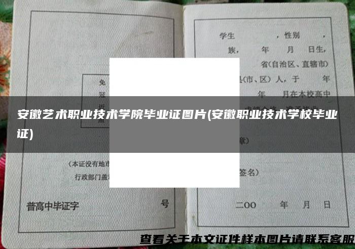 安徽艺术职业技术学院毕业证图片(安徽职业技术学校毕业证)