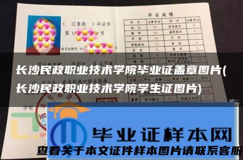 长沙民政职业技术学院毕业证盖章图片(长沙民政职业技术学院学生证图片)