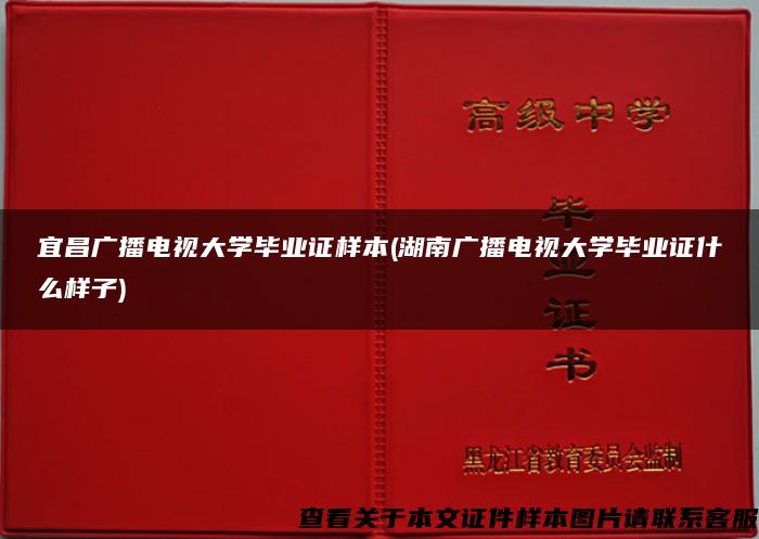 宜昌广播电视大学毕业证样本(湖南广播电视大学毕业证什么样子)