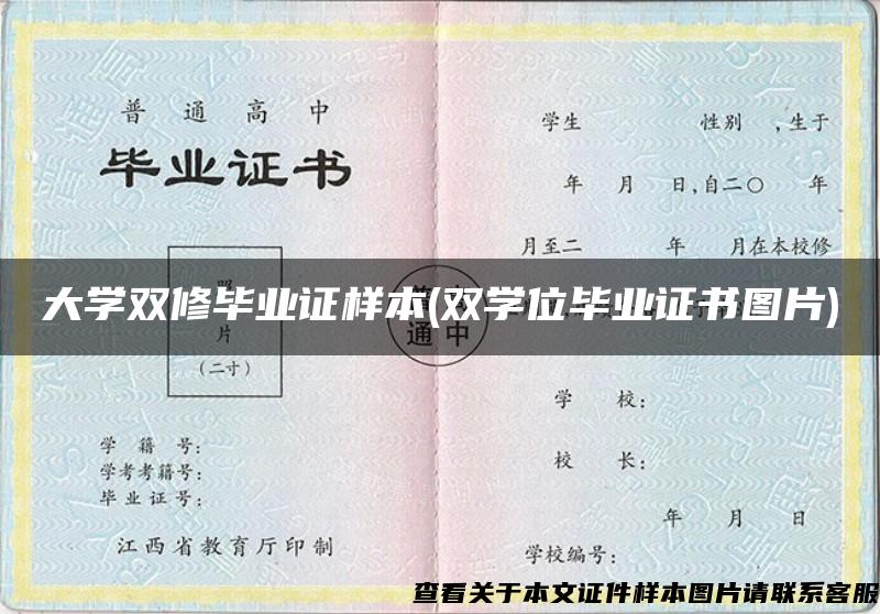 大学双修毕业证样本(双学位毕业证书图片)