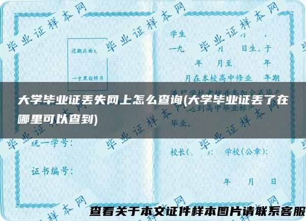 大学毕业证丢失网上怎么查询(大学毕业证丢了在哪里可以查到)