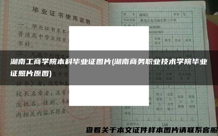 湖南工商学院本科毕业证图片(湖南商务职业技术学院毕业证照片原图)