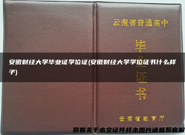 安徽财经大学毕业证学位证(安徽财经大学学位证书什么样子)