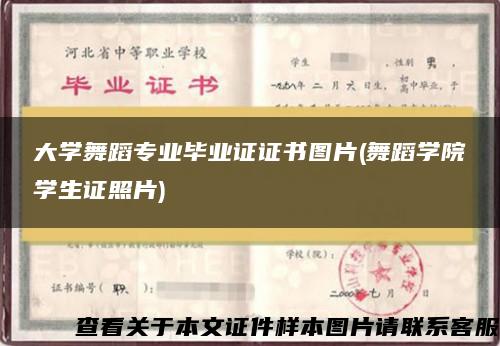 大学舞蹈专业毕业证证书图片(舞蹈学院学生证照片)