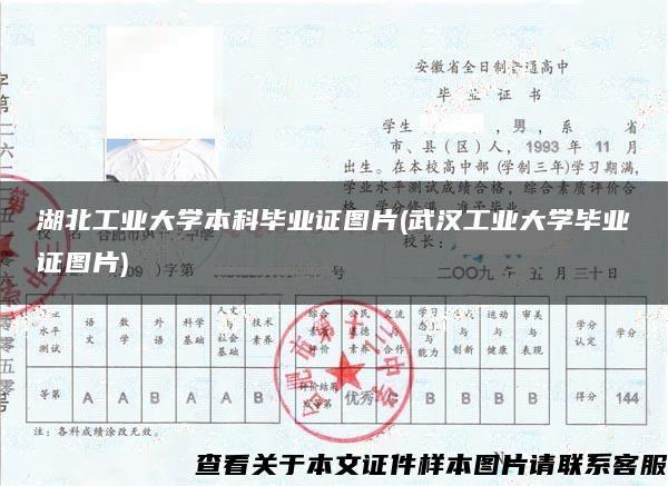 湖北工业大学本科毕业证图片(武汉工业大学毕业证图片)